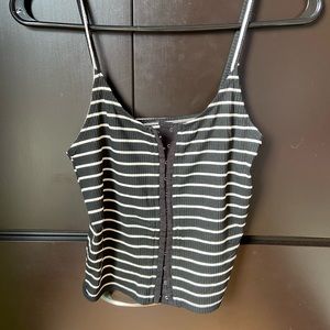 Black and white striped tank top